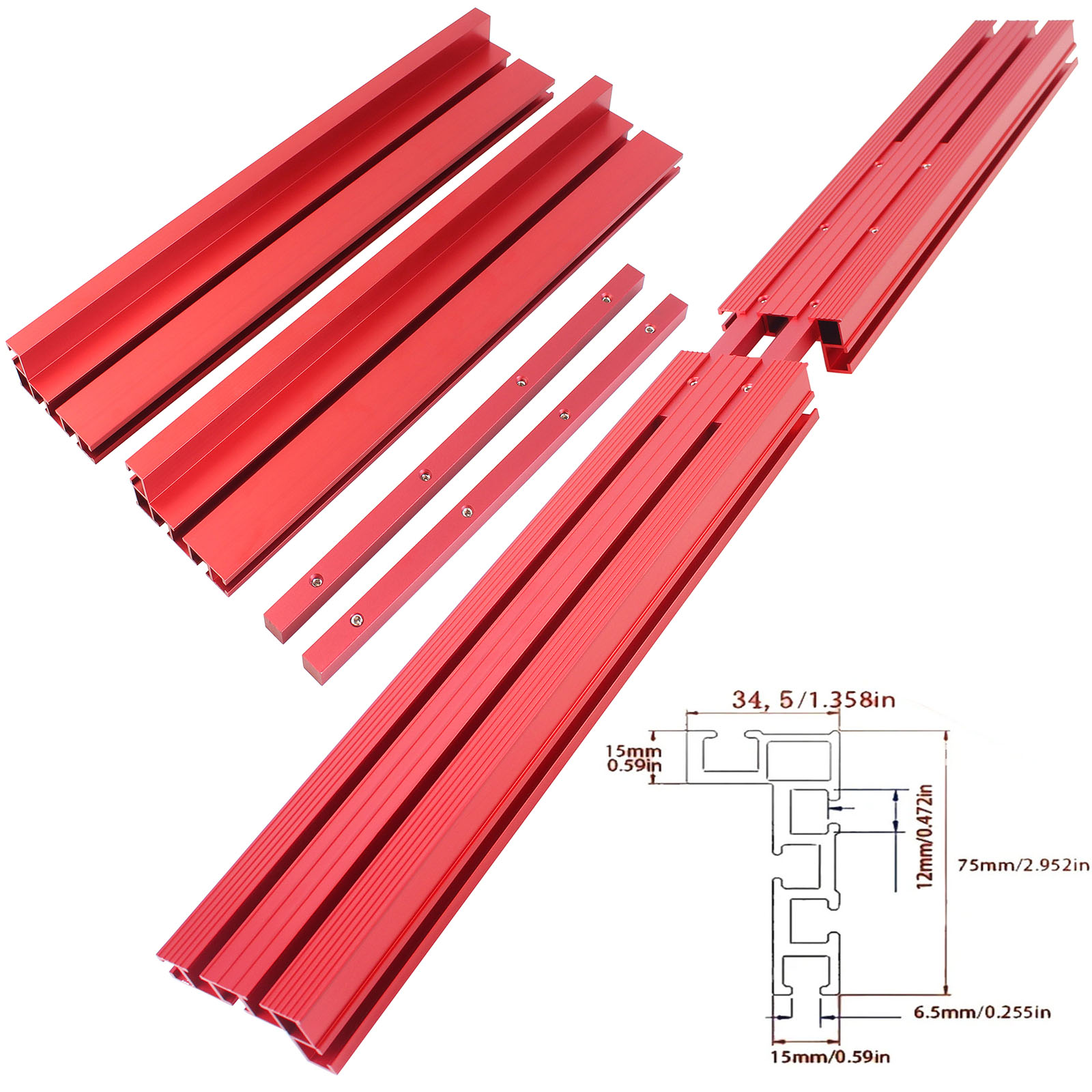 Router Table Insert - 1 세트 80cm 연결 스트립이있는 접합