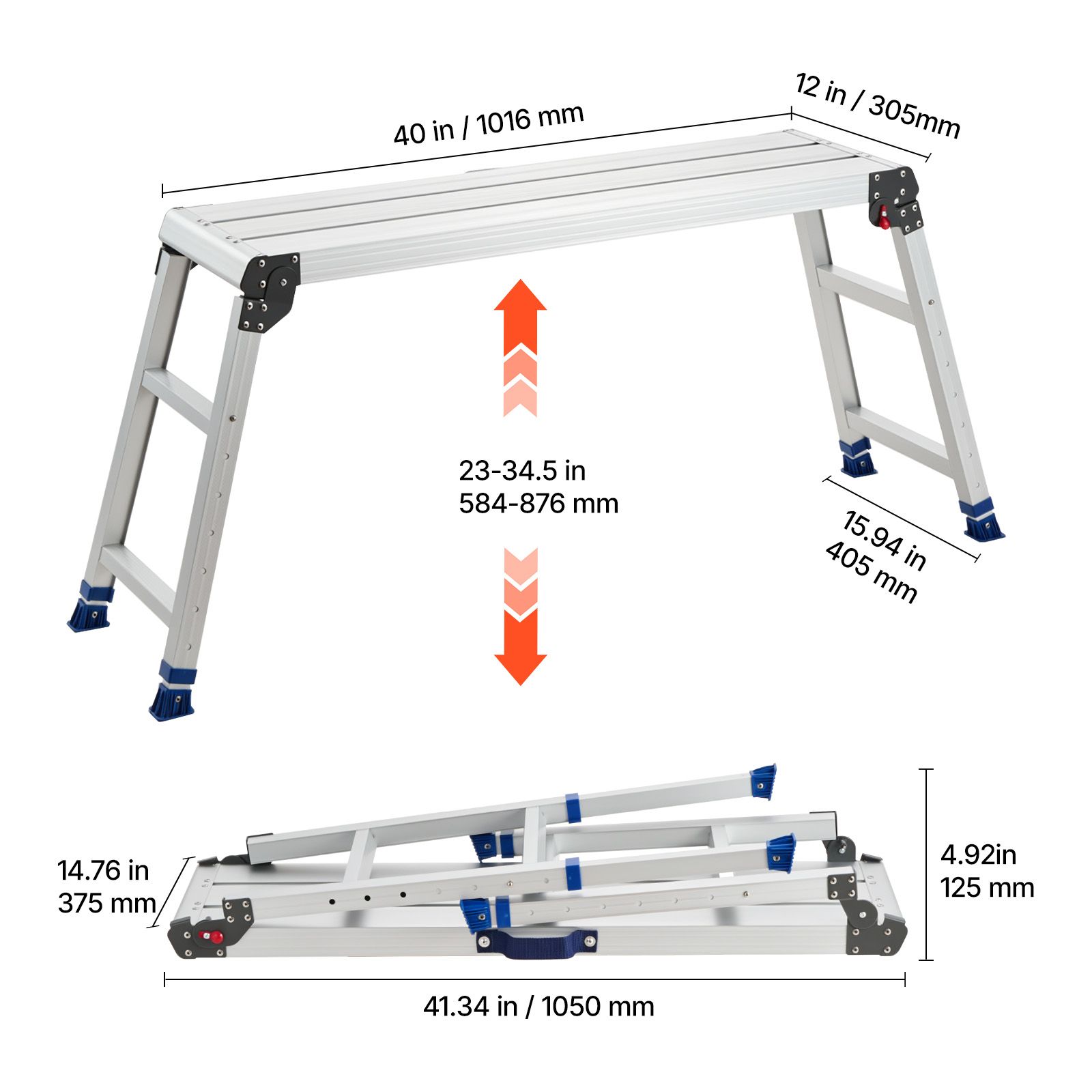 Workbench Portable Fold - 접이식 작업 플랫폼, 높이 조절 가능