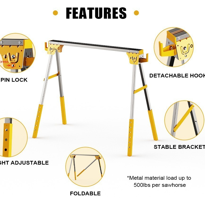 금속 톱받침대/톱 스탠드, 헤비듀티 철제 휴대용 작업대 - Workbench Portable Fold 리뷰 및 가격